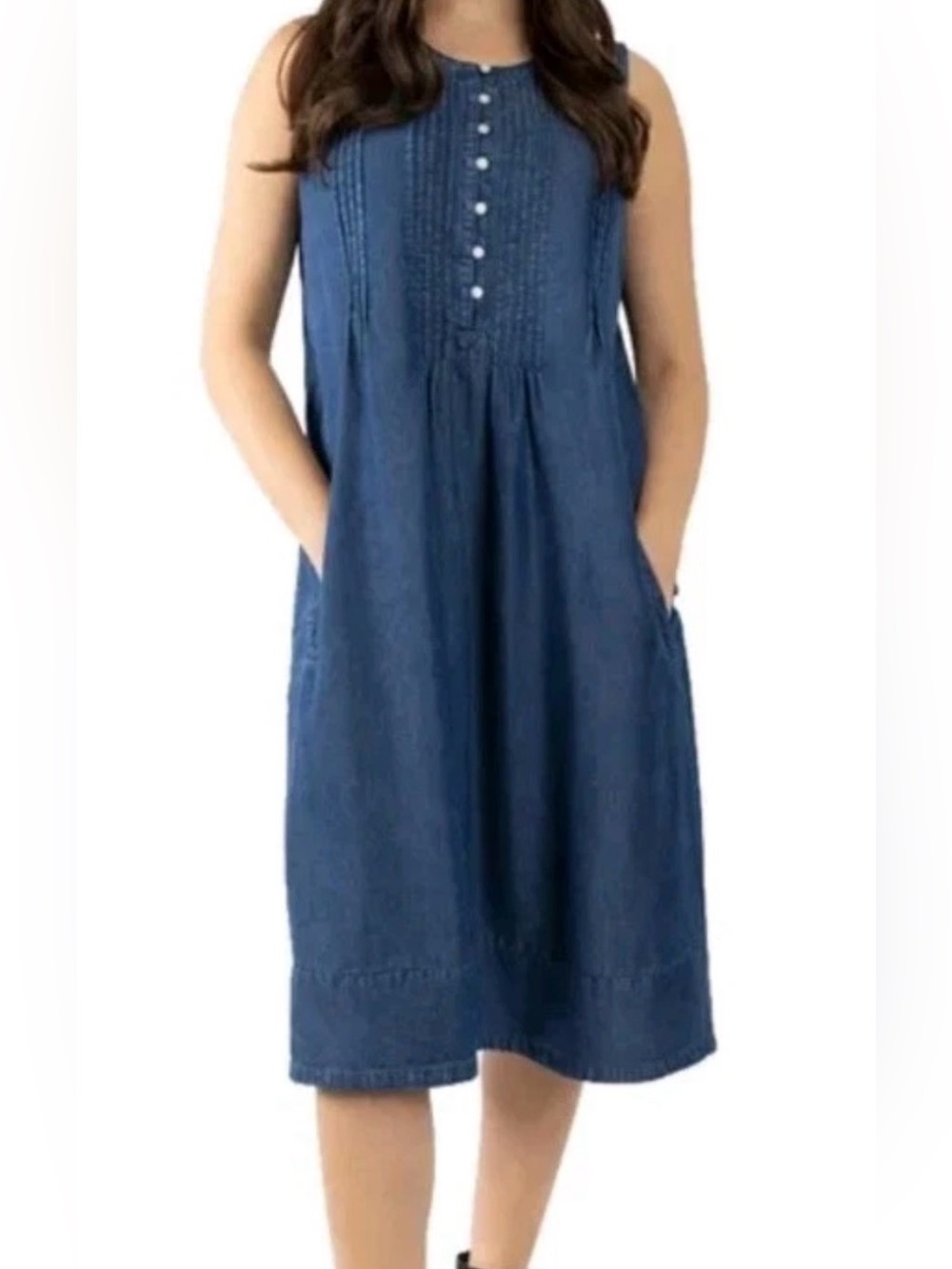 COLDWATER CREEK TENCEL DRESS Women’s Denim Sleeveless Size Medium.